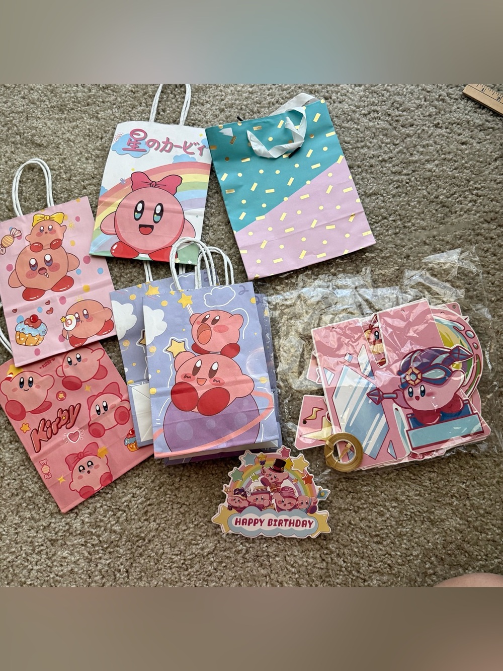 Kirby Kids Birthday Party Theme Bundle Cups Favor Bags Banner Cake Topper Decor